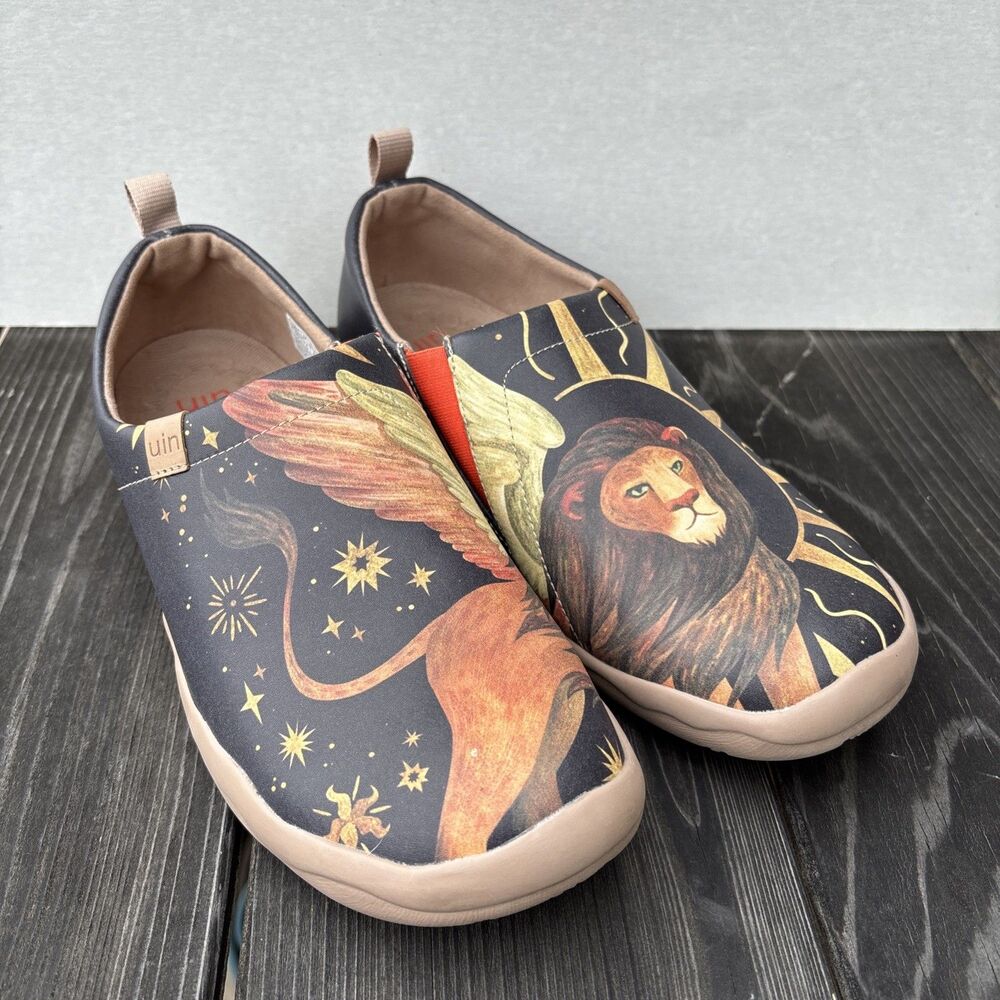 UIN Womens Leo Toledo Winged Lion Slip-On Travel Shoes Size 10 US Zodiac Comfort